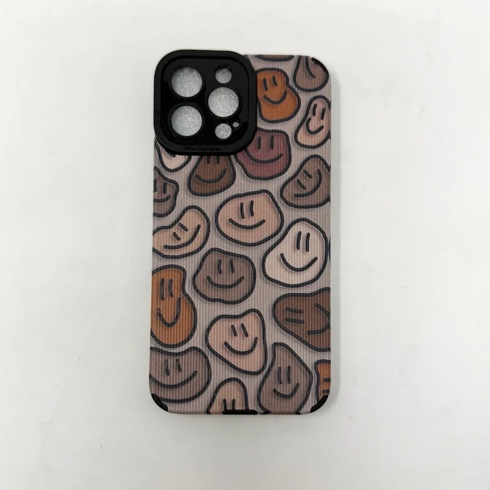IPhone 13 Pro Max Neutral Smiley Face Pattern Phone Case
